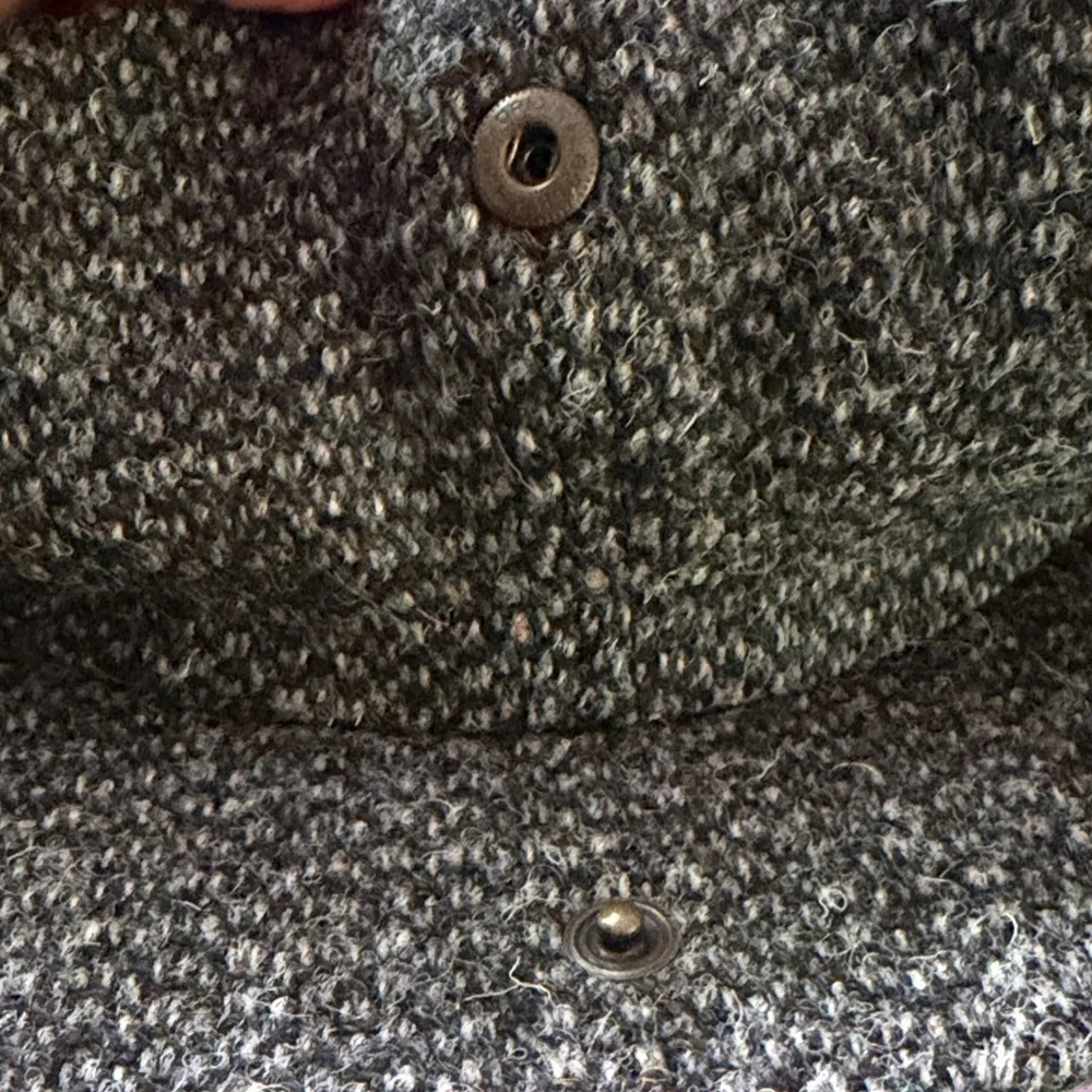 Vintage Lands' End Charcoal Tweed Newsboy Cap